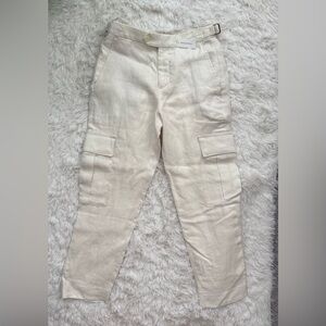 Banana Republic Women Cream Cargo Pants